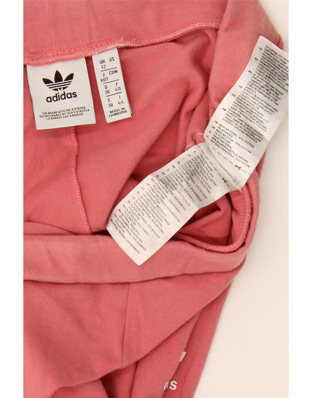 Leggings pentru femei Adidas UK 12, bumbac roz mediu
