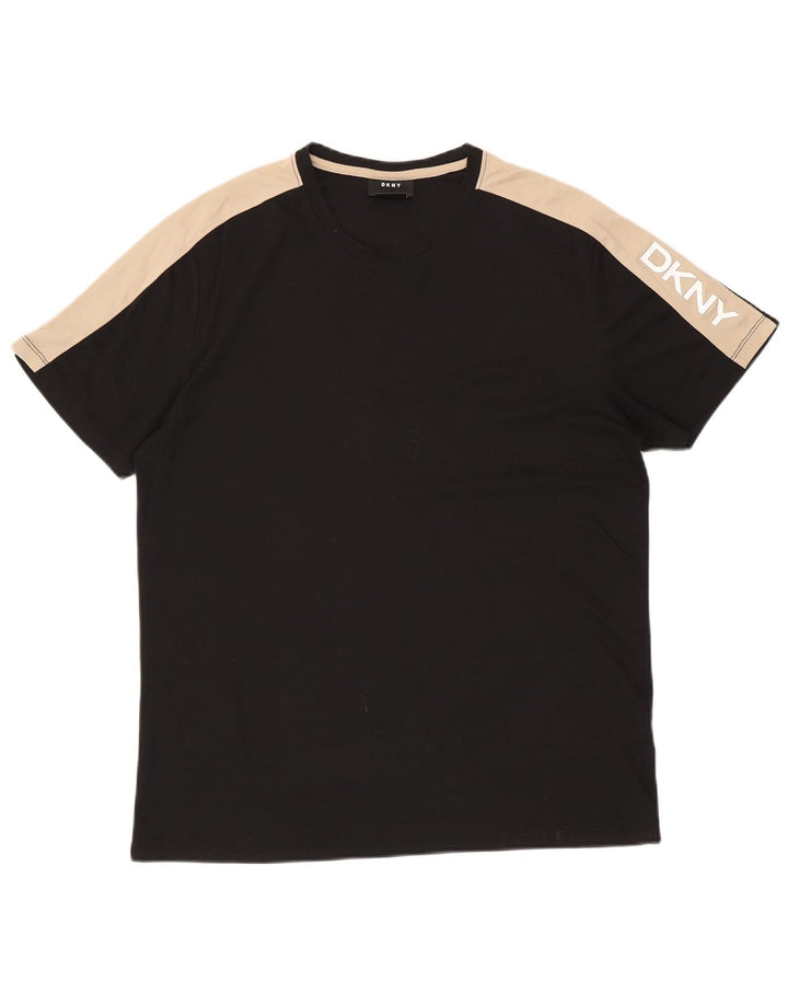 Tricou grafic pentru bărbați DKNY Top mare, negru, color block, bumbac
