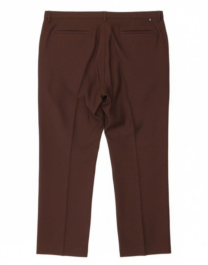 FARAH Mens Straight Casual Trousers W44 L29 Brown Polyester