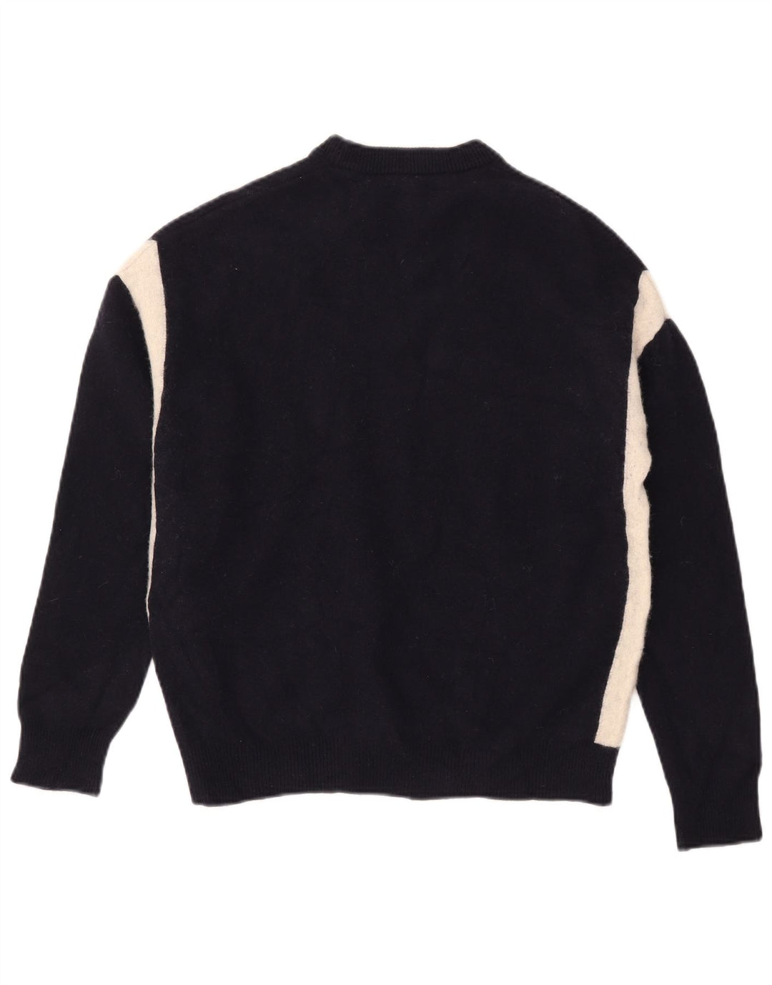 Pulover Reiss pentru bărbați, cu gât crew, lână color block, mediu bleumarin