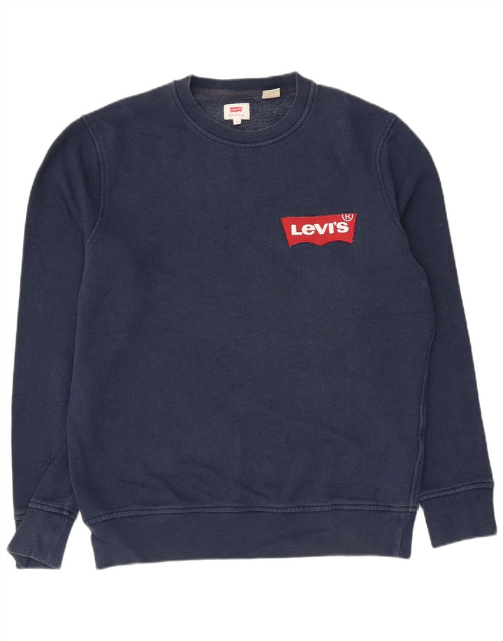 Pulover cu grafică Levi's pentru bărbați, bumbac mediu albastru bleumarin