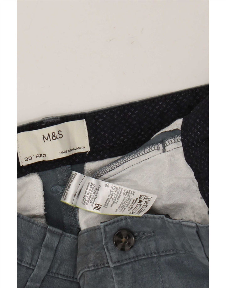 Pantaloni scurți chino pentru bărbați Marks & Spencer W30, bumbac albastru mediu