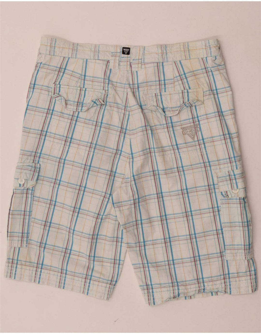 Pantaloni scurți cargo O'Neill pentru bărbați W34, bumbac cu carouri mari, albastre