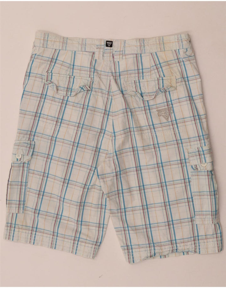 Pantaloni scurți cargo O'Neill pentru bărbați W34, bumbac cu carouri mari, albastre