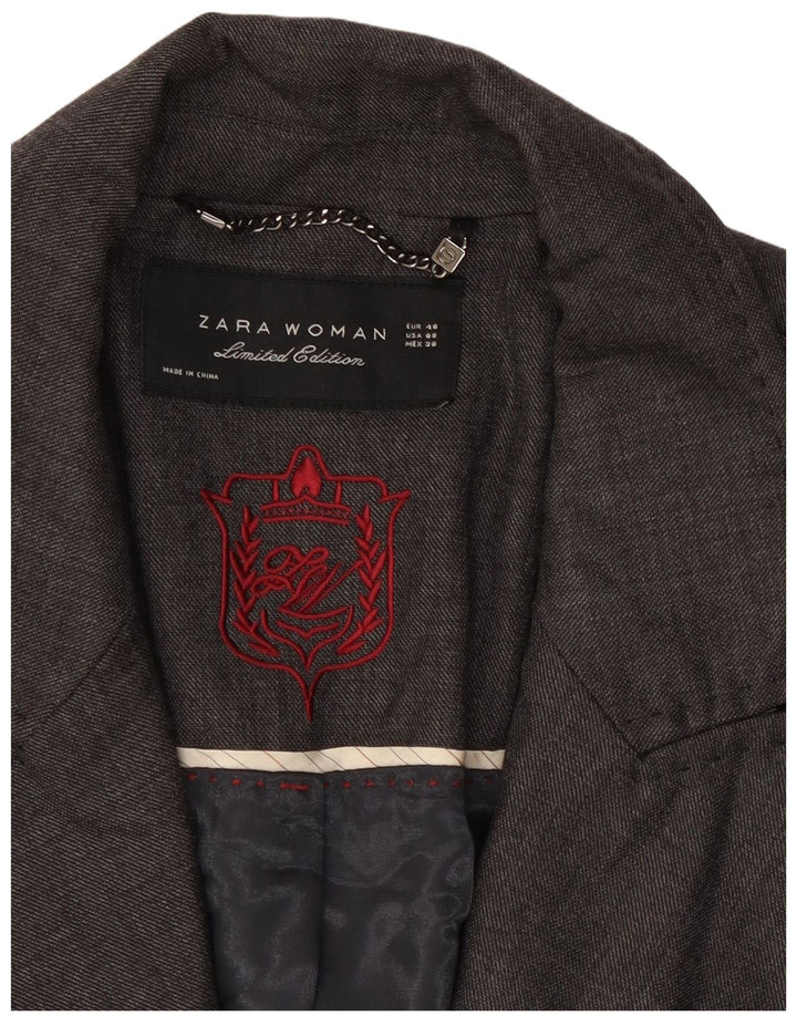 Jachetă Blazer Femei Zara 1 Button US 8 Medium Gri Lână