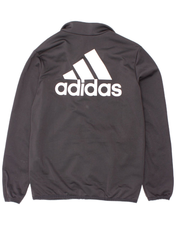 Jachetă de top pentru trening cu grafic pentru băieți Adidas 9-10 ani, poliester negru