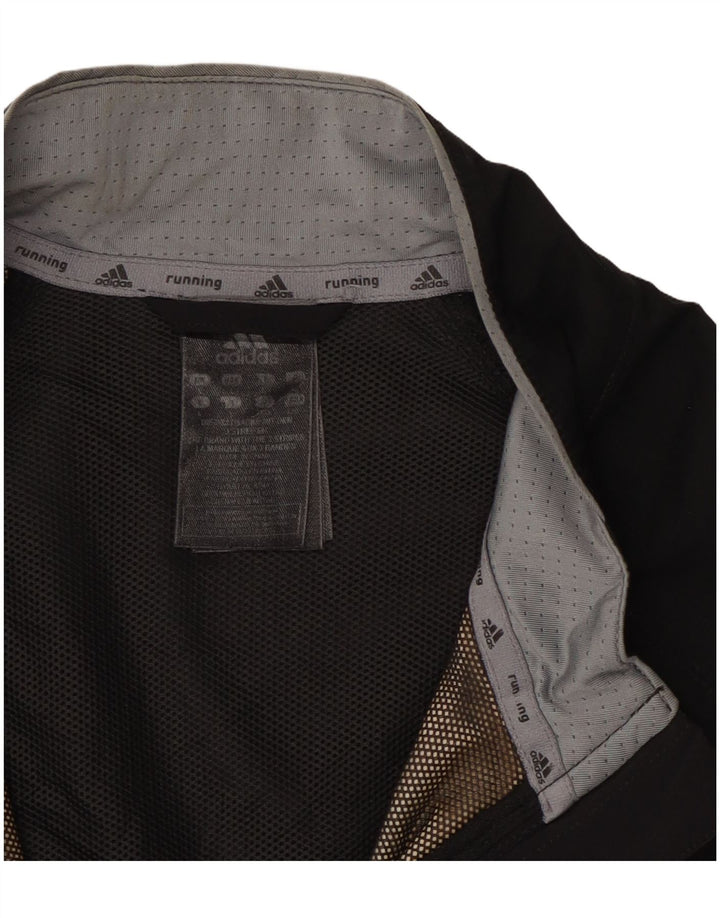 ADIDAS Mens Tracksuit Top Jacket Large Black Nylon