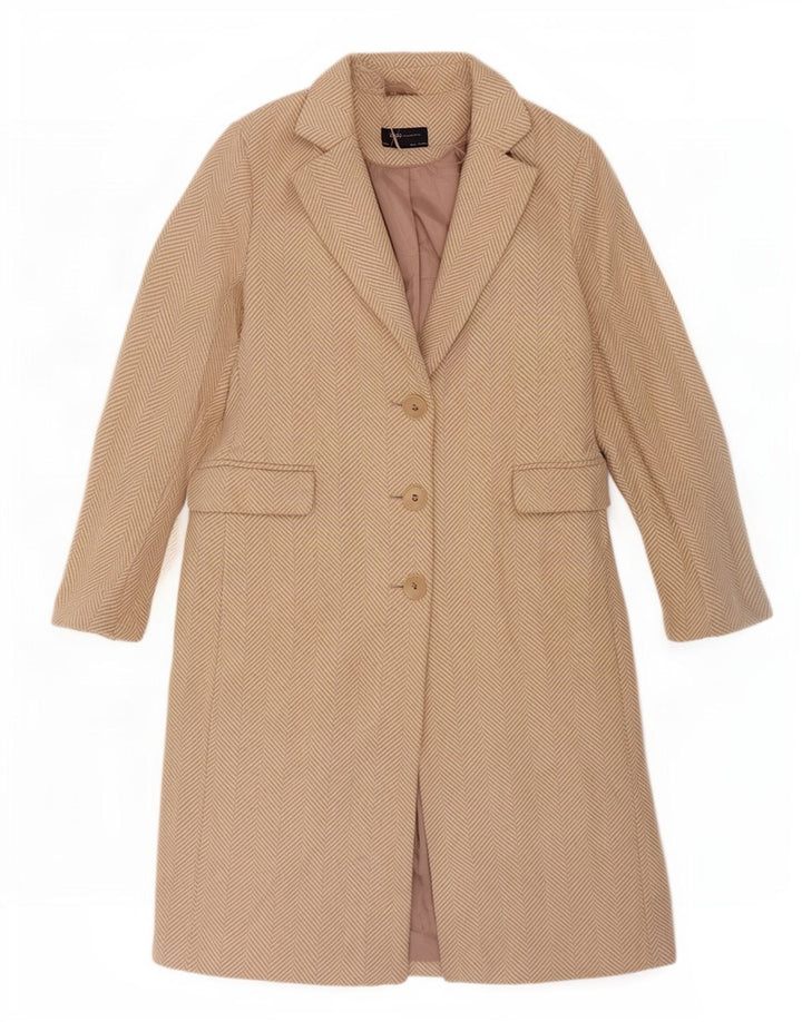 Pardesiu pentru femei Marks & Spencer UK 12 Medium Beige Herringbone Poliester
