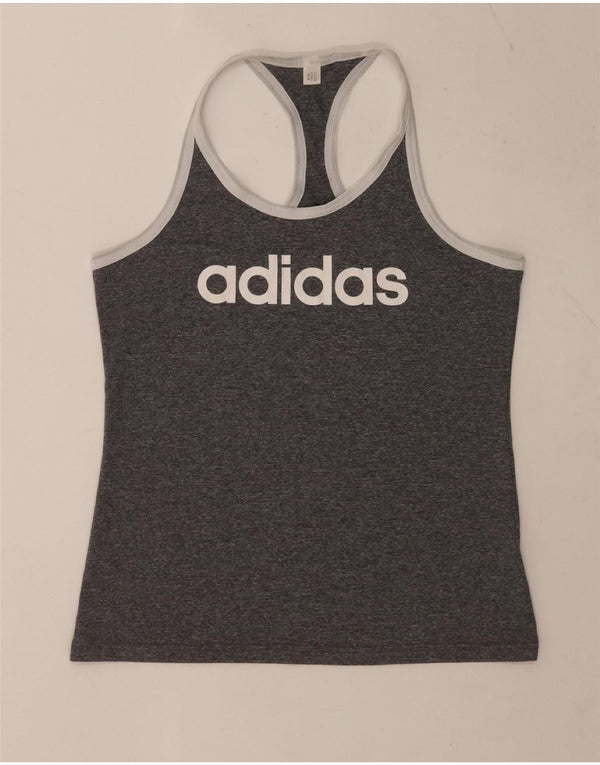 Vesta grafică pentru femei Adidas UK 10 Sporturi mici, gri poliester