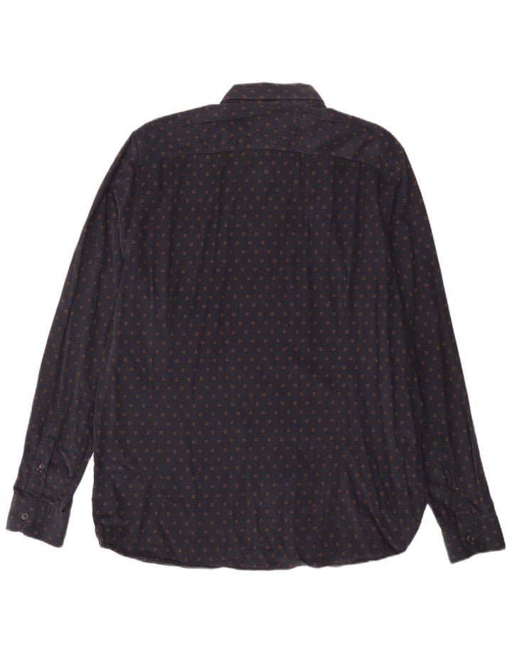 Cămașă pentru bărbați din velur TED BAKER Mărimea 6 2XL Bumbac floral albastru bleumarin