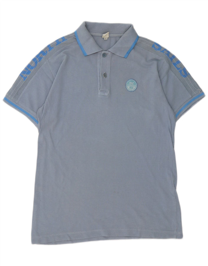 Tricou polo North Sails pentru bărbați, bumbac cu dungi albastre medii
