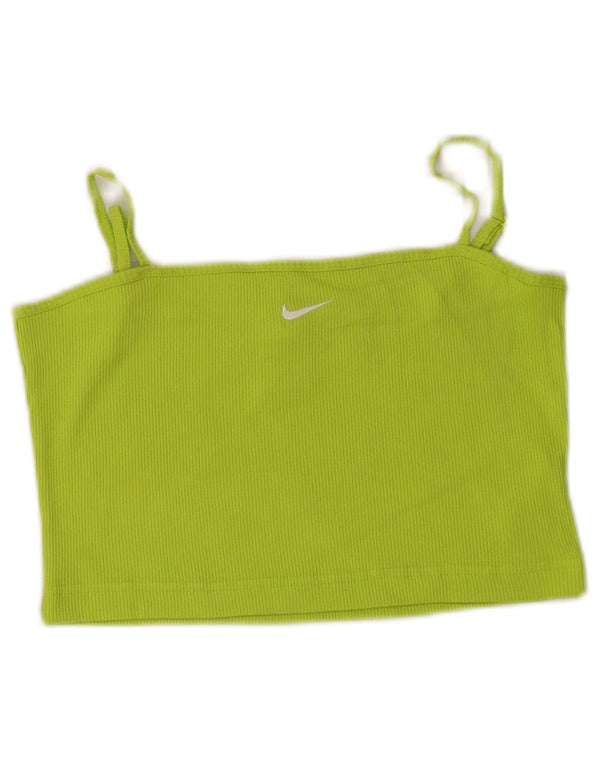 Top crop pentru femei Nike UK 8, bumbac verde mic