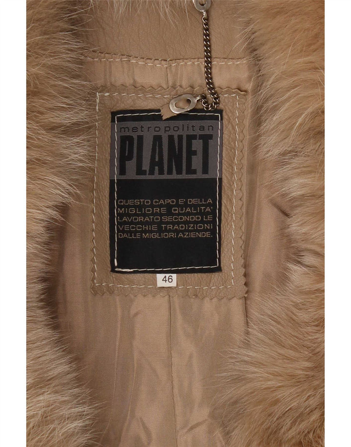 Palton din piele pentru femei Planet IT 46 mare bej