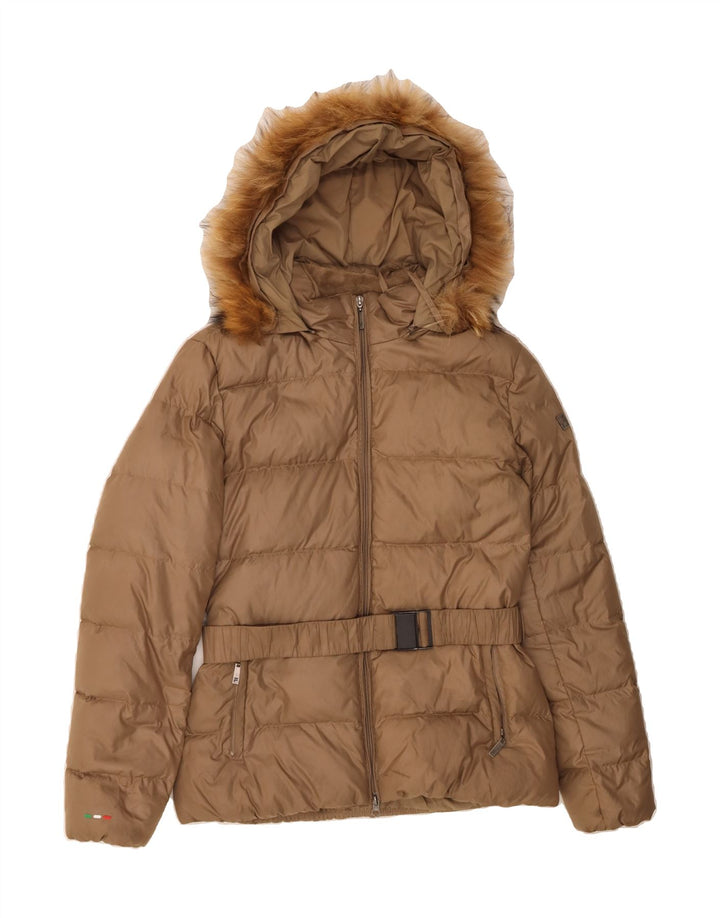 FILA Womens Hooded Padded Jacket UK 18 XL Brown Polyester Vintage Fila and Second-Hand Fila from Messina Hembry 