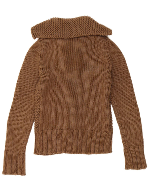 Pulover cardigan cu glugă Zara pentru femei UK 12 maro mediu