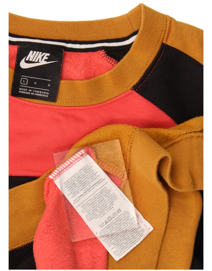 Hanorac grafic pentru bărbați Nike Pulover mare, multicolor, color block, bumbac