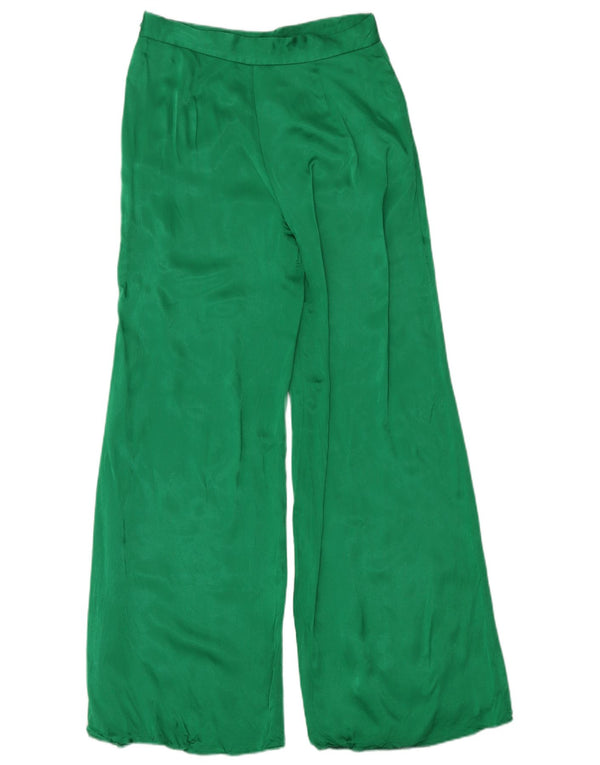 Pantaloni casual pentru femei cu picioare largi Zara Mediu L28 L32 Verde