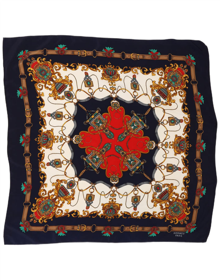 Eșarfă pătrată HERMES pentru femei cu model abstract, mărime unică, multicoloră