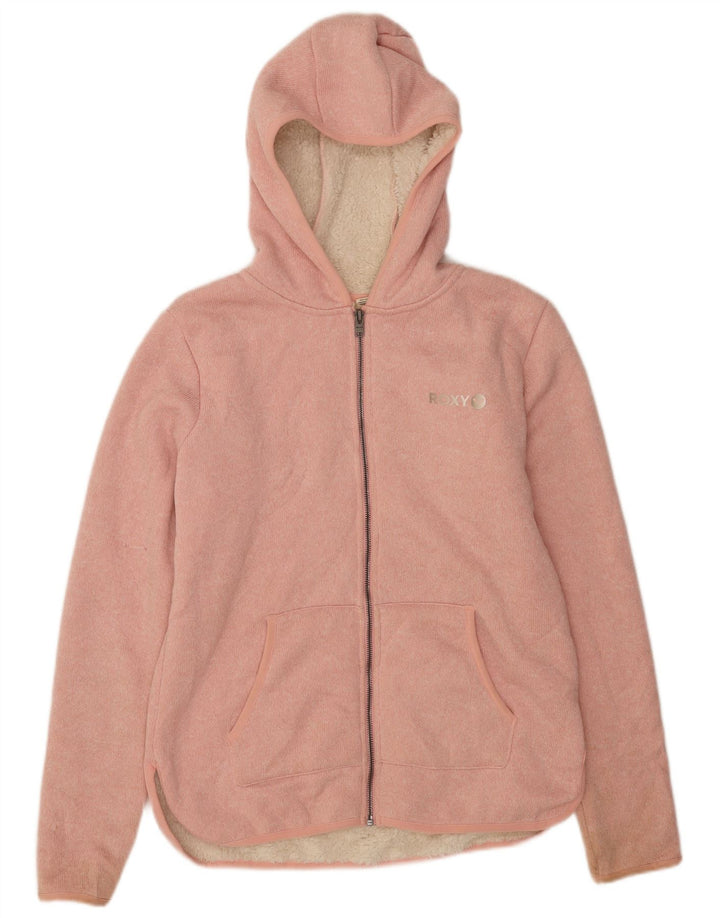 Pulover Roxy pentru damă Sherpa, cu fermoar, poliester mare, roz