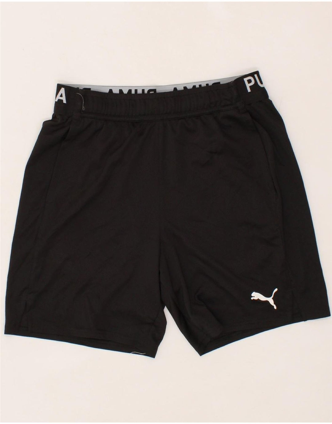 PUMA Mens Graphic Sport Shorts Medium  Black Polyester Vintage Puma and Second-Hand Puma from Messina Hembry 