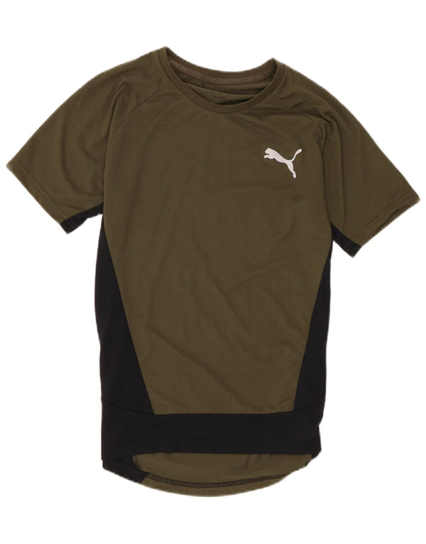 Tricou pentru bărbați Puma Top Small Kaki Colorblock Poliester