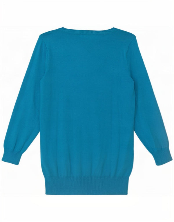 Pulover cardigan pentru femei Zara cu mâneci 3/4 UK 14, mare, albastru, bumbac