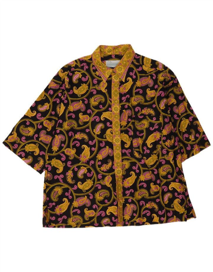 Cămașă Vintage pentru bărbați cu mânecă scurtă XL Negru Paisley