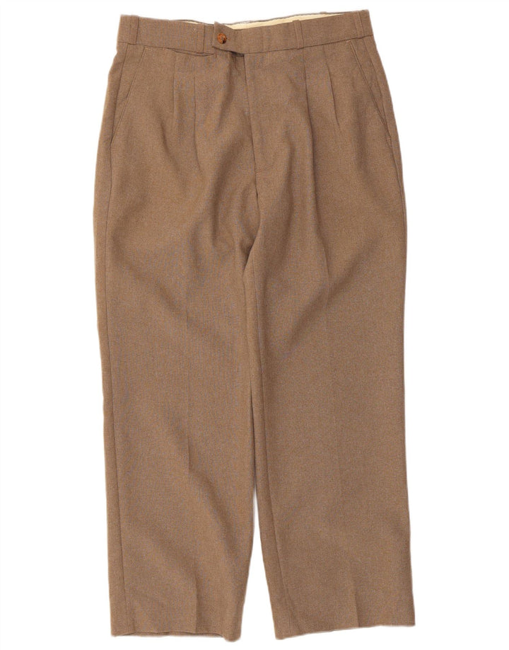 Pantaloni de costum Farah pentru femei, drepti, L32 L26, poliester bej
