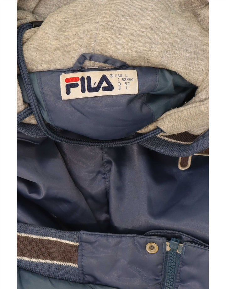 Jachetă de top pentru trening cu grafică Fila pentru bărbați, mare, bleumarin, color block