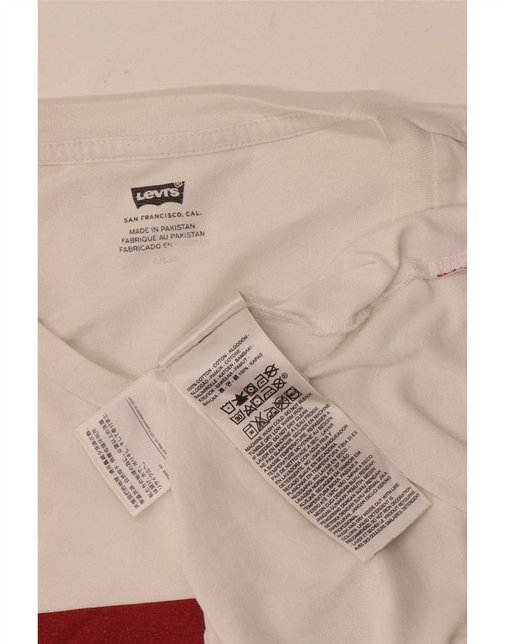 Tricou grafic Levi's pentru bărbați Top mare din bumbac alb