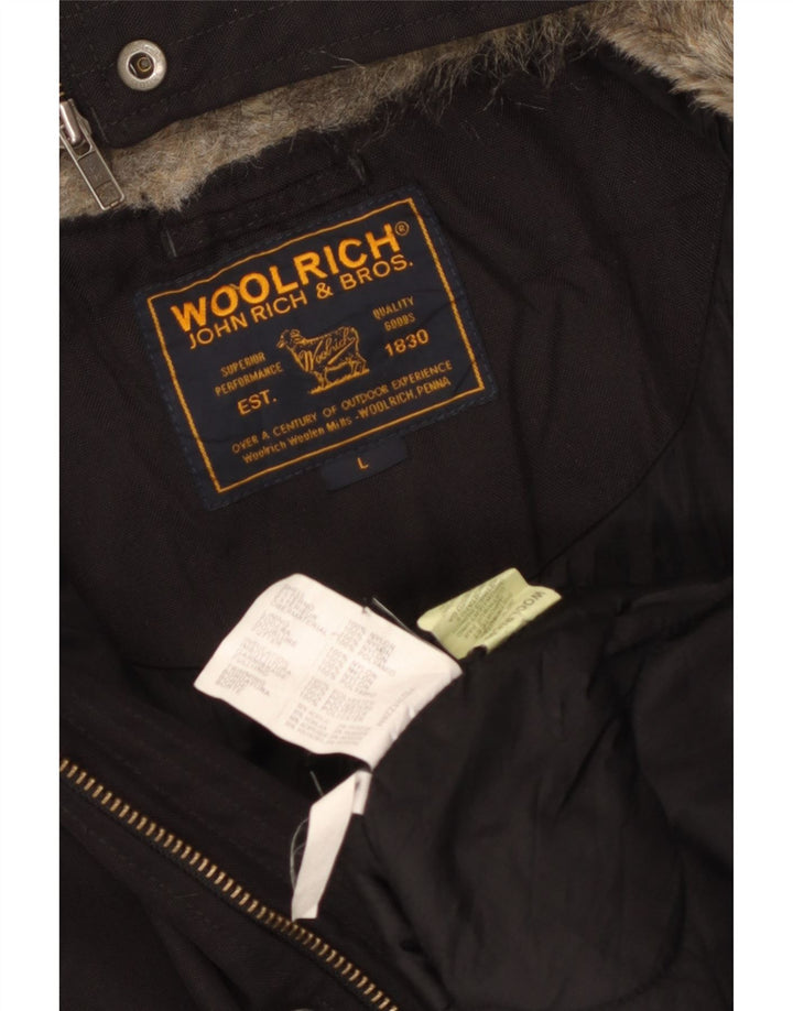 Jachetă bomber cu glugă pentru bărbați Woolrich UK 40, mare, negru, nailon