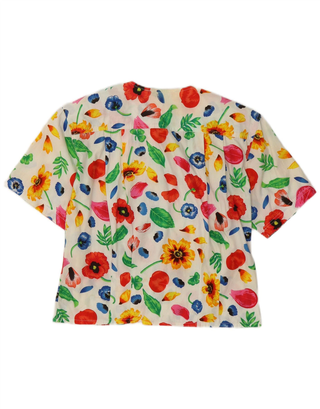 Bluză cămașă cu mânecă scurtă pentru femei Express UK 14 Medium White Floral