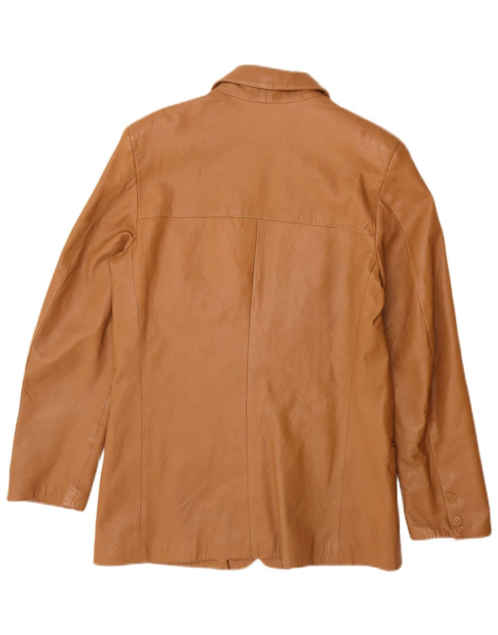 Jachetă pentru bărbați VINTAGE din piele cu 2 nasturi IT 48 Medium Beige Piele