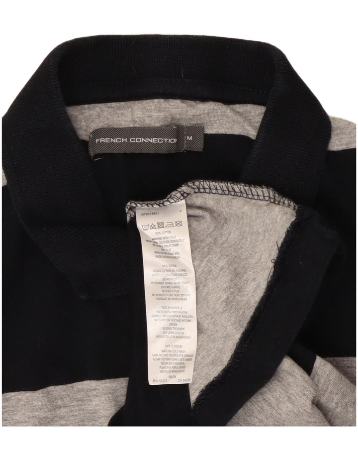 Tricou polo pentru bărbați French Connection, bumbac cu dungi gri mediu
