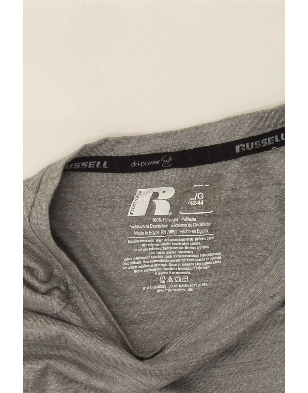 Tricou Russell Athletic pentru bărbați Top UK 42/44 Large Gri Poliester