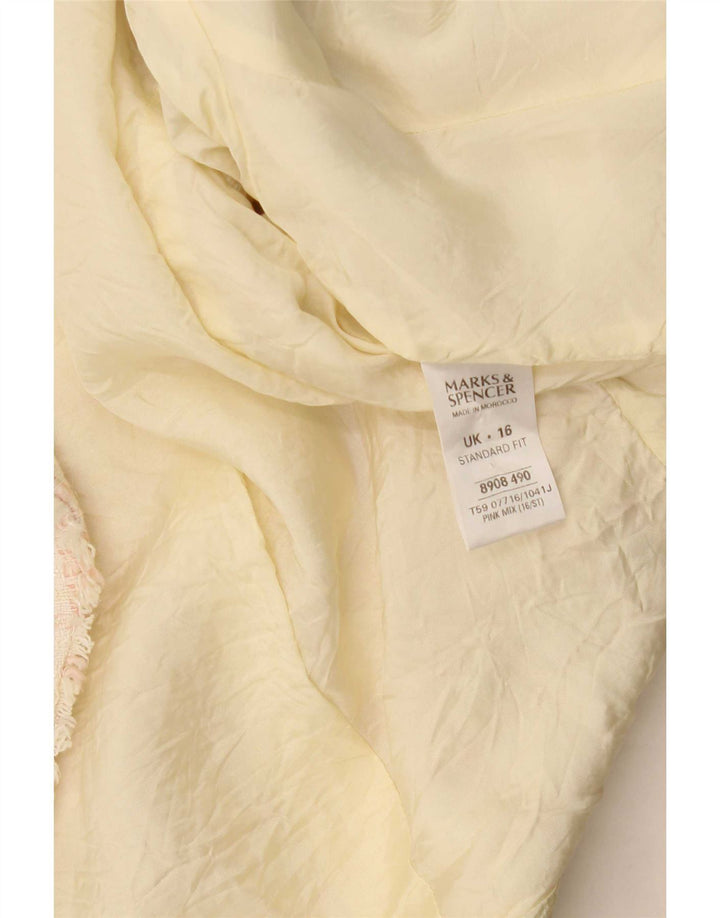 Jachetă pentru femei Marks & Spencer, cu ajustare standard, pentru femei, UK 16, în carouri mari, roz