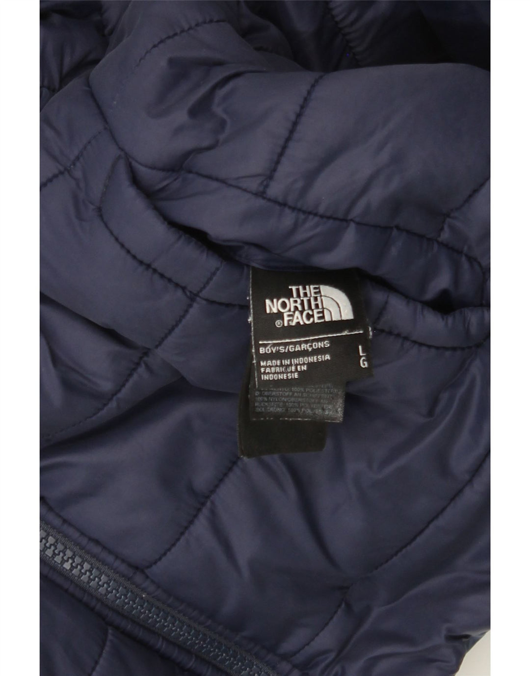 Jachetă căptușită cu glugă THE NORTH FACE pentru băieți 11-12 ani, mare, bleumarin