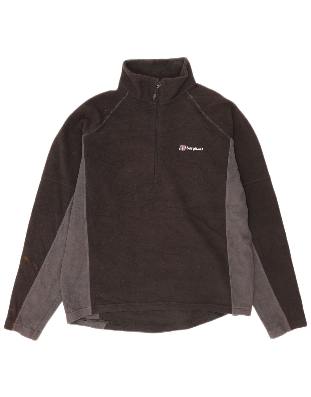 Jumper pentru bărbați Berghaus, cu fermoar și gât, din lână, mare, negru, din poliester