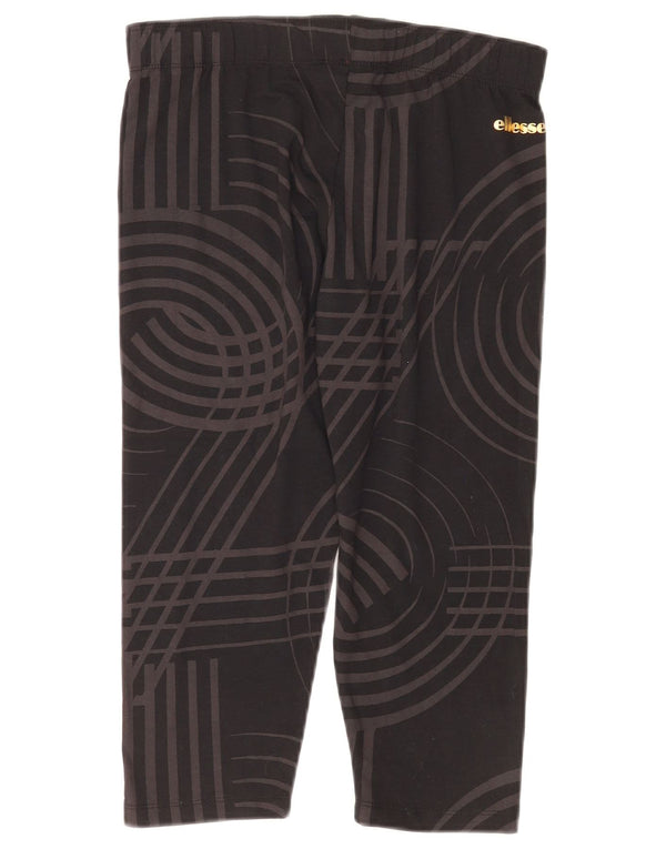 Leggings Capri pentru femei Ellesse UK 12 Medium Negru Geometric Bumbac