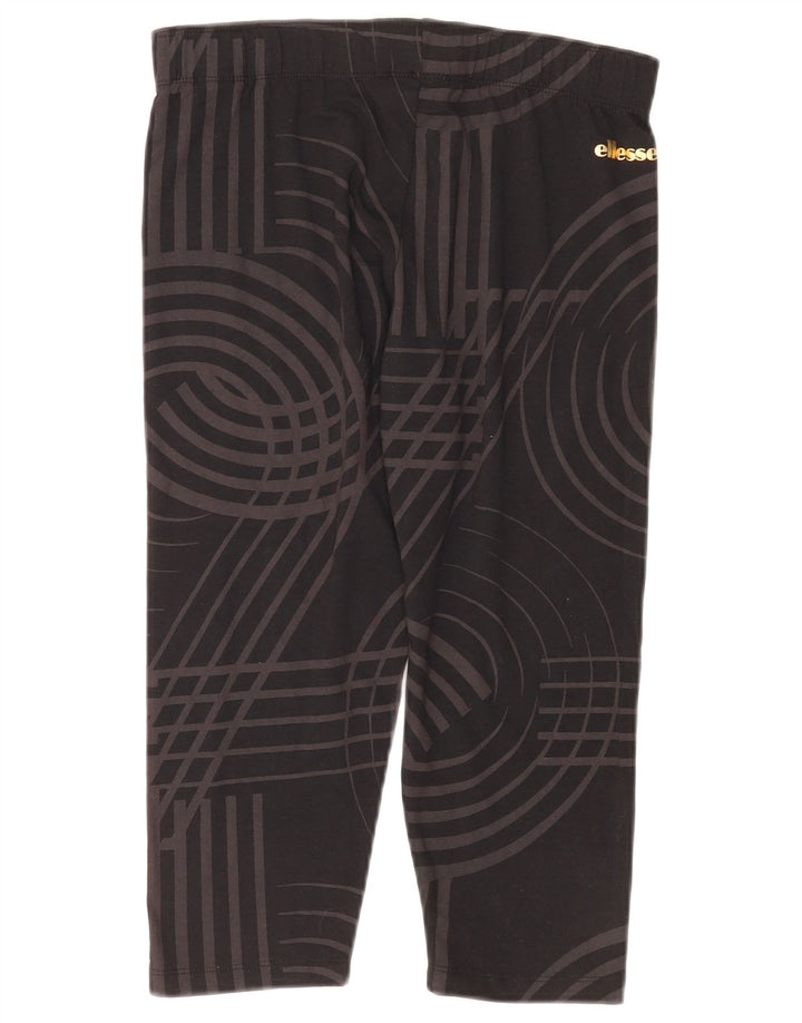Leggings Capri pentru femei Ellesse UK 12 Medium Negru Geometric Bumbac