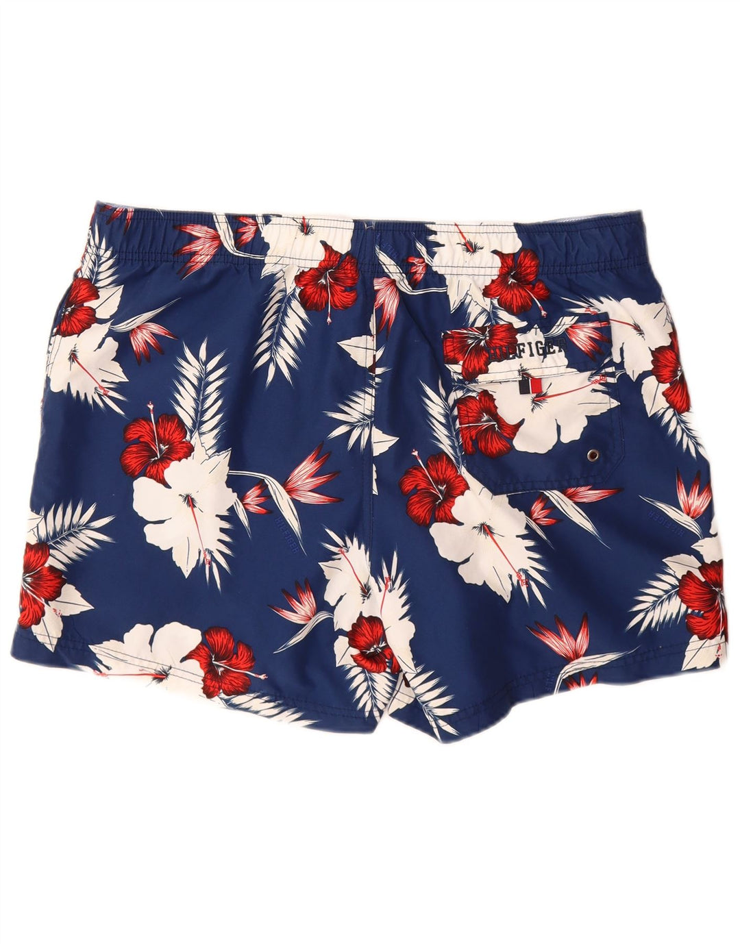 TOMMY HILFIGER Pantaloni scurți de baie pentru bărbați, mari, albastru, poliester floral