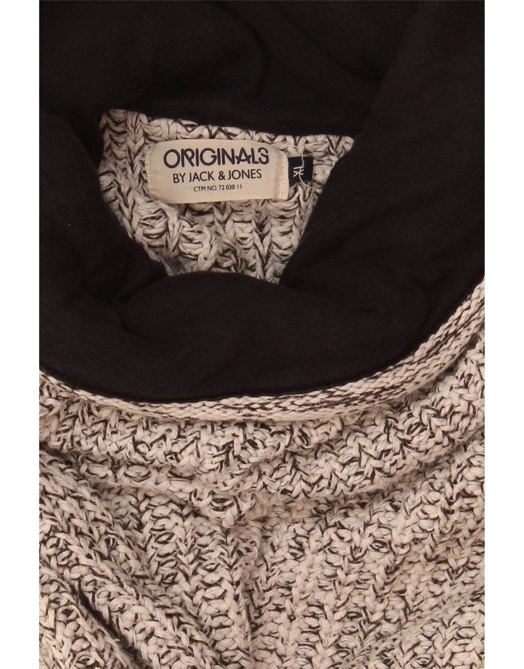 JACK & JONES Pulover cu gât rulat pentru bărbați, XL, bumbac cu pete gri