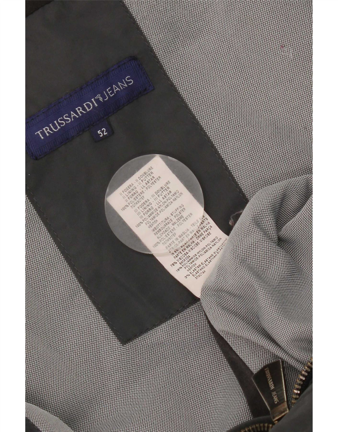 Jachetă căptușită cu glugă pentru bărbați Trussardi Jeans IT 52 XL poliester gri