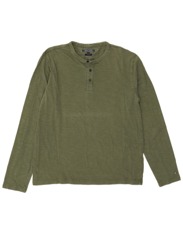 Top pentru bărbați Tommy Hilfiger cu mânecă lungă XL din bumbac kaki