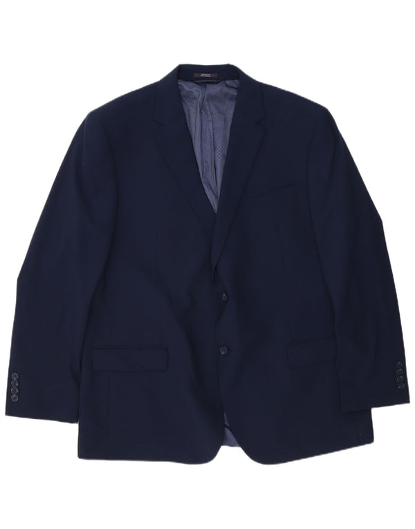 Jachetă pentru bărbați Marks & Spencer, lungă cu 2 nasturi, Marea Britanie 48 4XL Lână bleumarin