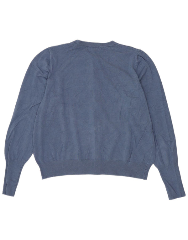 Marks & Spencer Pulover Crop Cardigan pentru Damă UK 16 Large Blue Viscose