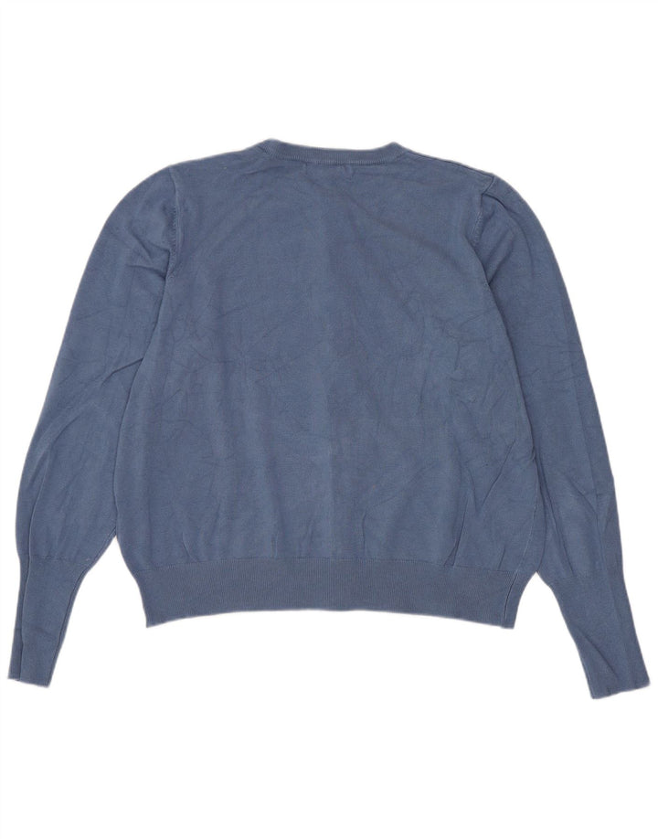 Marks & Spencer Pulover Crop Cardigan pentru Damă UK 16 Large Blue Viscose