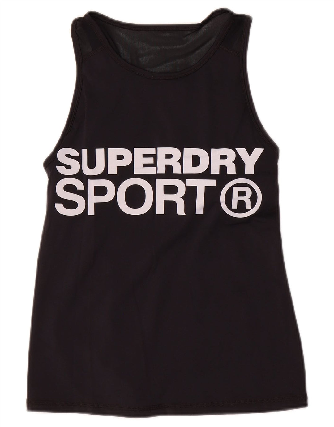 Top cu vestă grafică Superdry pentru femei UK 10 Small Black Nylon