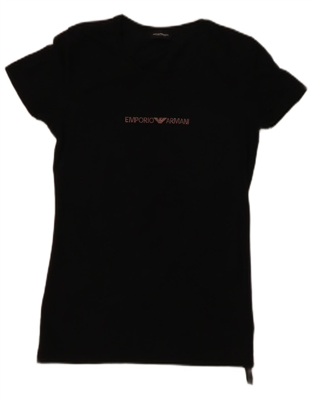 EMPORIO ARMANI Tricou cu grafic pentru femei Top UK 8 Small Black Bumbac