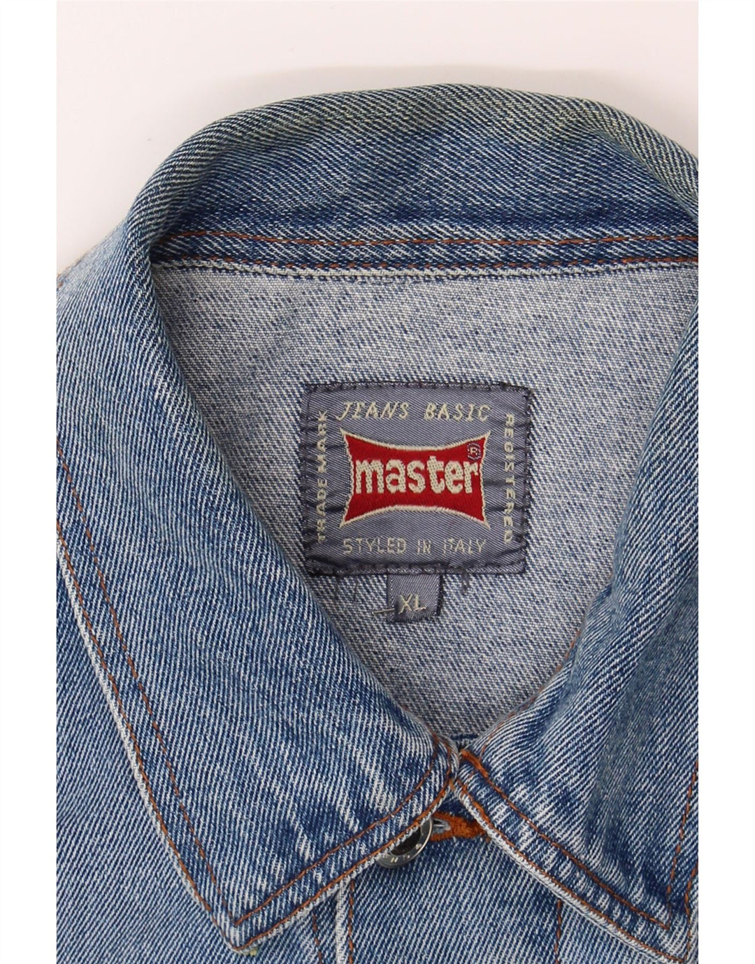 MASTER Mens Denim Jacket UK 42 XL Blue Cotton Vintage Master and Second-Hand Master from Messina Hembry 